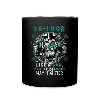 Vathor pour hommes - Fête des pères Cadeau de la fête des pères Viking - Mug uni - noir - Devant
