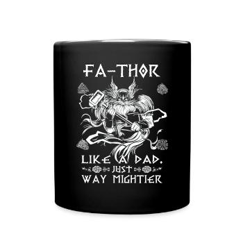 Herren Vathor - Vatertag Vatertagsgeschenk Viking - Tasse einfarbig - Schwarz - Vorne