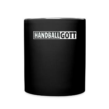 Handball Zubehör handballer Motiv - Tasse einfarbig - Schwarz - Vorne