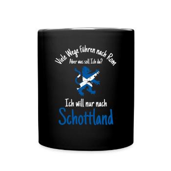 Schottland Schottische Flagge Wappen Urlaub - Tasse einfarbig - Schwarz - Vorne