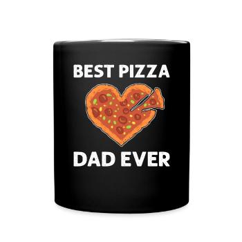 Meilleur papa pizza jamais. Pizza boulanger - Mug uni - noir - Devant