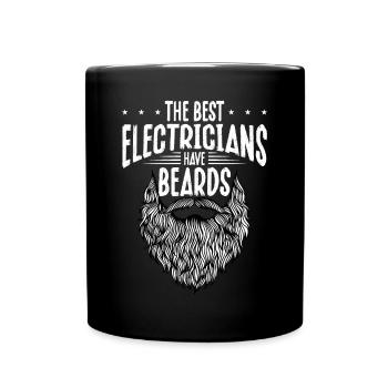 Les meilleurs électriciens ont des barbes - Mug uni - noir - Devant