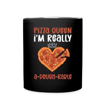 Reine de la pizza. Je suis vraiment capable de faire de la pâte. - Mug uni - noir - Devant