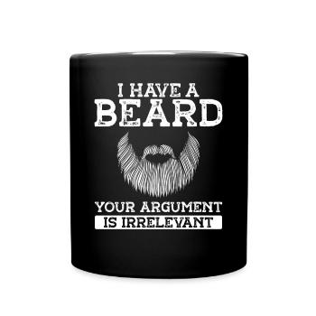 Ich Habe Einen Bart Dein Argument - Tasse einfarbig - Schwarz - Vorne