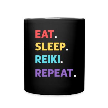 Eat sleep Reiki repetition. - Full Colour Mug - black - Front