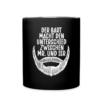 Der Bart Macht Den Unterschied - Tasse einfarbig - Schwarz - Vorne