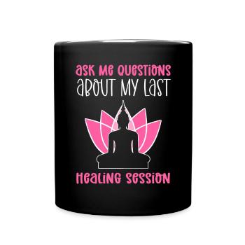 Posez-moi des questions sur mon dernier - Mug uni - noir - Devant