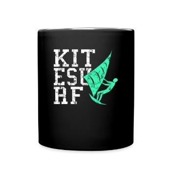 kite surfen - Tasse einfarbig - Schwarz - Vorne