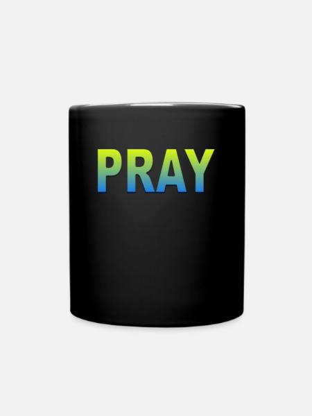 Ukraine pray - Tasse einfarbig - Schwarz