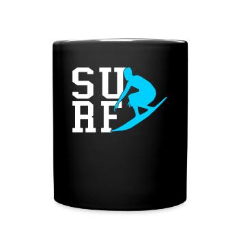 Surfen - Tasse einfarbig - Schwarz - Vorne