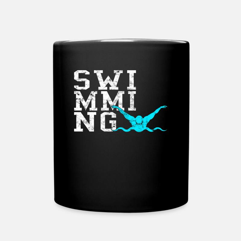 Schwimmen - Tasse einfarbig - Schwarz