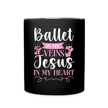 Ballet Dancer Dance Girl Ballerina - Full Colour Mug - black - Front