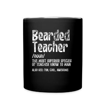 Bärtiger Lehrer - Tasse einfarbig - Schwarz - Vorne
