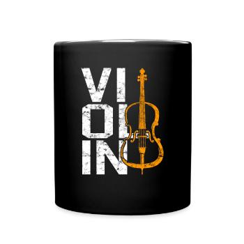 Violine - Tasse einfarbig - Schwarz - Vorne