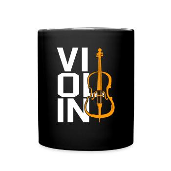 Violine - Tasse einfarbig - Schwarz - Vorne