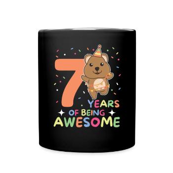 Quokka pour les enfants de 7 ans - Mug uni - noir - Devant