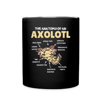 Axolotl Explanation Anatomy of an Axolotl - Full Colour Mug - black - Front