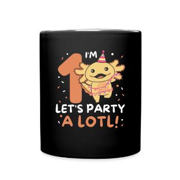 1st birthday axolotl one year old sweet axolotls - Full Colour Mug - black - Front