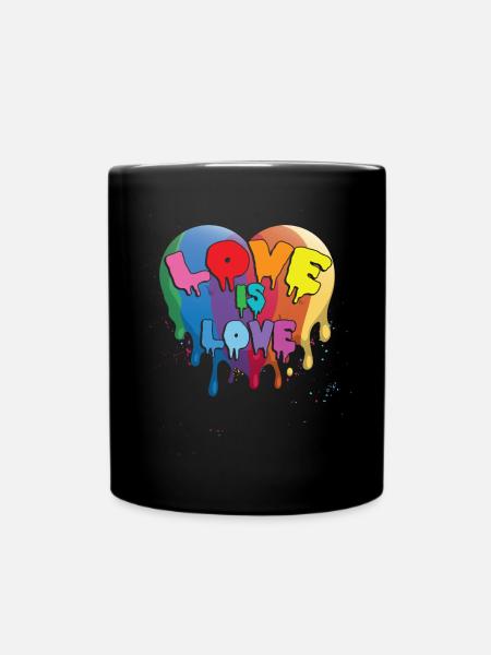 Love LGBTQ Pride Month - Full Colour Mug - black