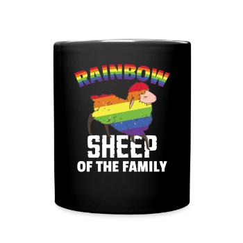 LGBT Rainbow Color Sheep Pride Month - Full Colour Mug - black - Front