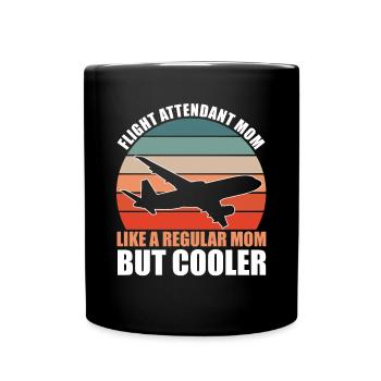 Flight Attendant Mom - Full Colour Mug - black - Front