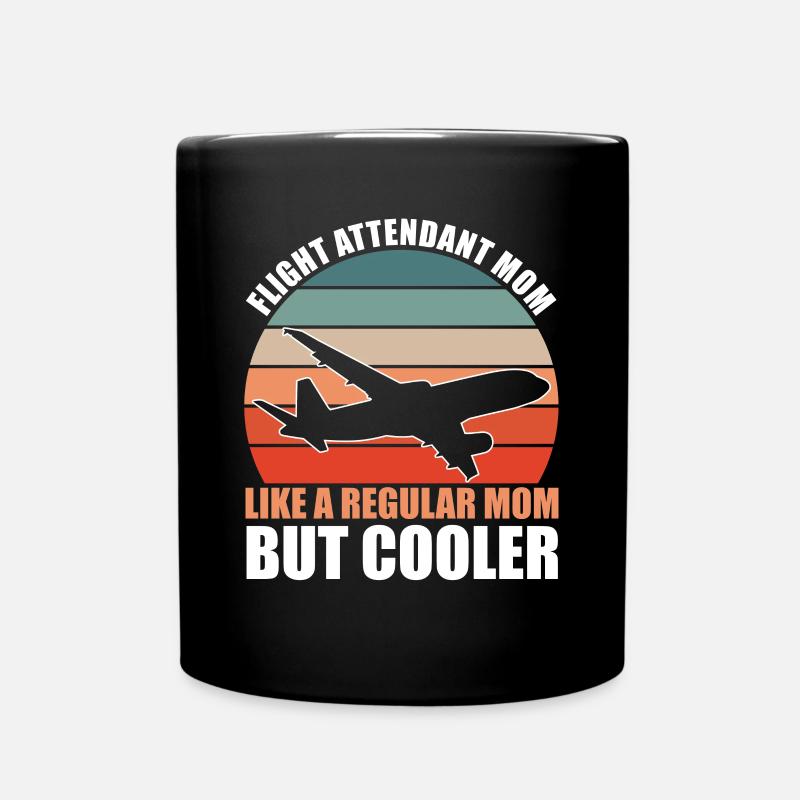 Flight Attendant Mom - Tasse einfarbig - Schwarz
