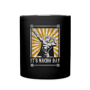 It's Nacho Day Luchador - Tasse einfarbig - Schwarz - Vorne