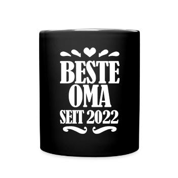 Beste Oma seit 2022 - Oma Spruch Geschenk - Tasse einfarbig - Schwarz - Vorne