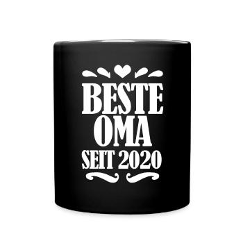 Beste Oma seit 2020 - Oma Geschenkidee - Tasse einfarbig - Schwarz - Vorne