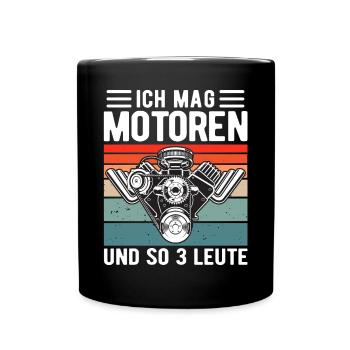 KFZ Mechaniker Mechatroniker lustiger Spruch Auto - Tasse einfarbig - Schwarz - Vorne