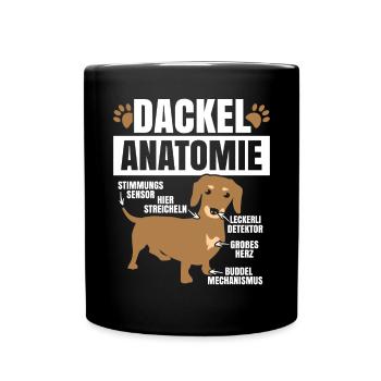 Dackel Anatomie - Full Colour Mug - black - Front
