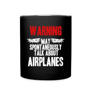 Sprechen Sie über Flugzeuge - Funny Pilot und Aviationavi - Tasse einfarbig - Schwarz - Vorne