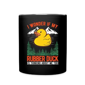 Rubber Duck Gift Squeaky Duck Bathing Duck - Mug uni - noir - Devant