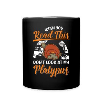 Schnabeltier Platypus - Tasse einfarbig - Schwarz - Vorne