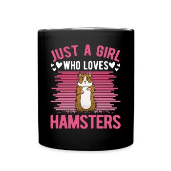 Hamster Girl Golden Hamster Dwarf Hamster - Full Colour Mug - black - Front