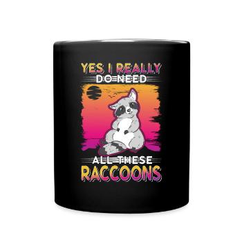 Cadeau raton laveur Raton laveur - Mug uni - noir - Devant