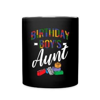 Blocs de construction de la tante du garçon d’anniversaire - Mug uni - noir - Devant