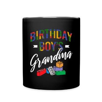 Birthday Kids Grandma Building Blocks - Full Colour Mug - black - Front