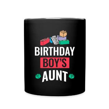 Blocs de construction de la tante du garçon d’anniversaire - Mug uni - noir - Devant