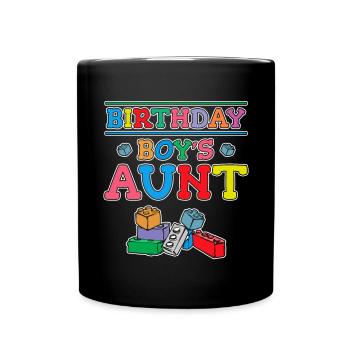 Blocs de construction de la tante du garçon d’anniversaire - Mug uni - noir - Devant