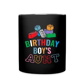 Blocs de construction de la tante du garçon d’anniversaire - Mug uni - noir - Devant
