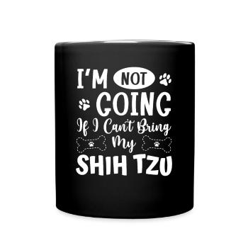 Shih Tzu - Tasse einfarbig - Schwarz - Vorne