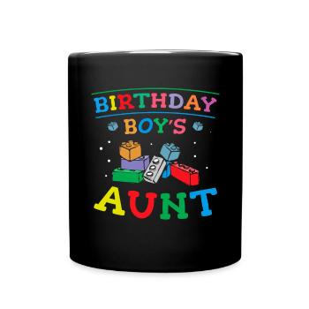 Blocs de construction de la tante du garçon d’anniversaire - Mug uni - noir - Devant