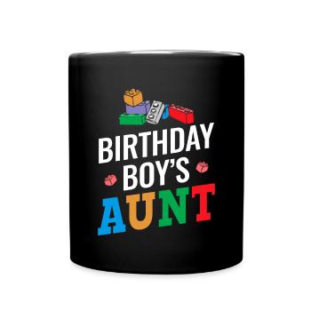 Blocs de construction de la tante du garçon d’anniversaire - Mug uni - noir - Devant