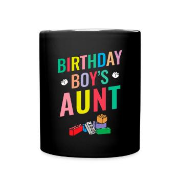 Blocs de construction de la tante du garçon d’anniversaire - Mug uni - noir - Devant