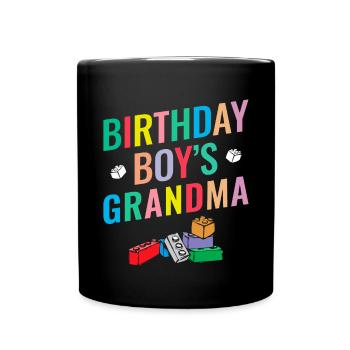 Birthday Kids Grandma Building Blocks - Full Colour Mug - black - Front