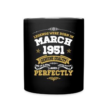 Vintage Aged To Perfection March 1951 - Full Colour Mug - black - Front