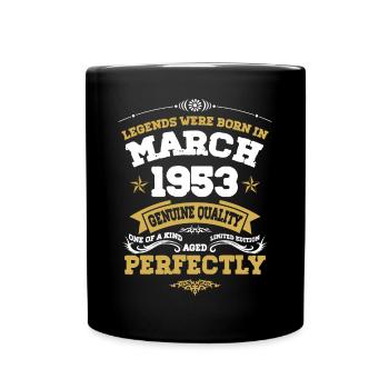 Vintage Aged To Perfection March 1953 - Full Colour Mug - black - Front