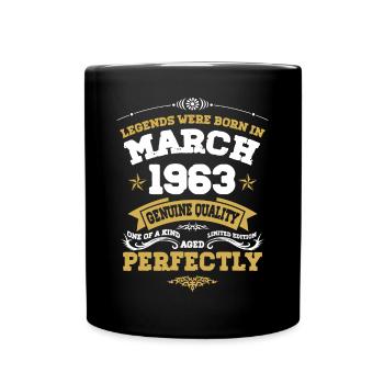 Vintage Aged To Perfection March 1963 - Full Colour Mug - black - Front