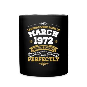 Vintage Aged To Perfection March 1972 - Full Colour Mug - black - Front